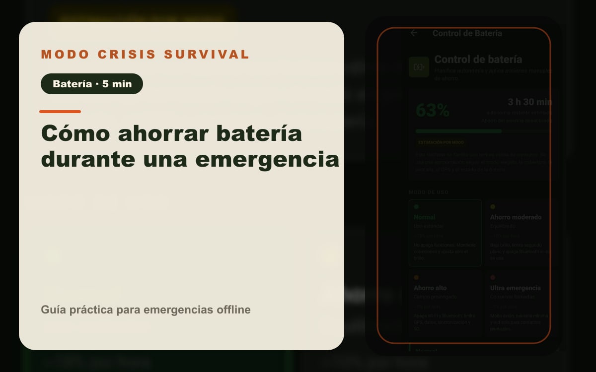 Imagen del artículo Cómo ahorrar batería durante una emergencia